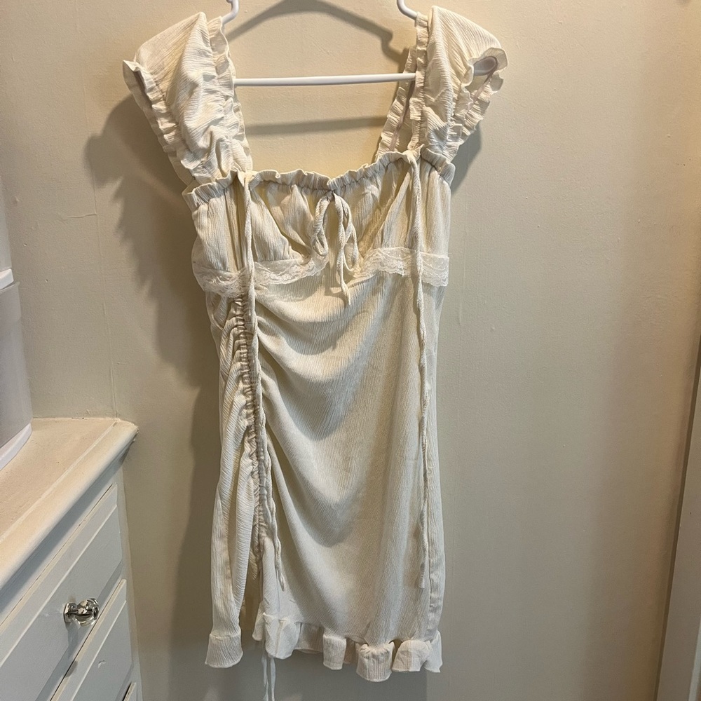 white mini dress